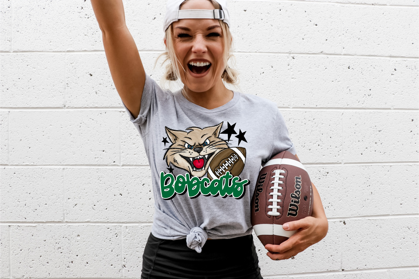 Bobcats with mascot- green