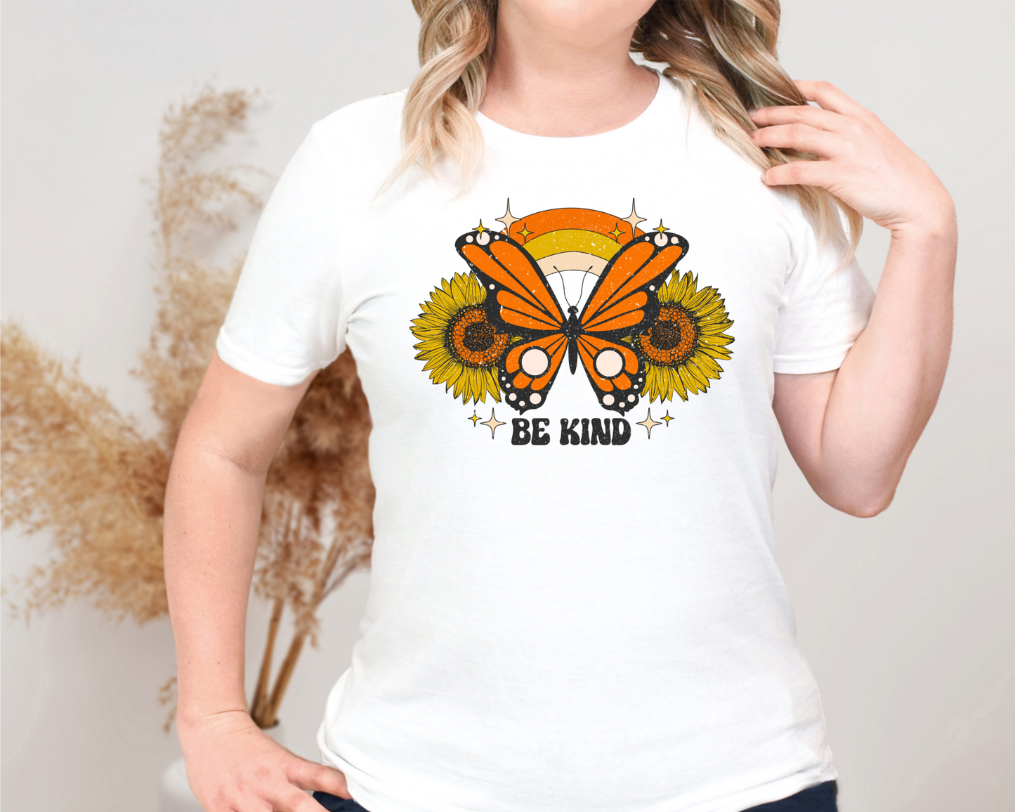 Be kind with sunflowers and butterfly