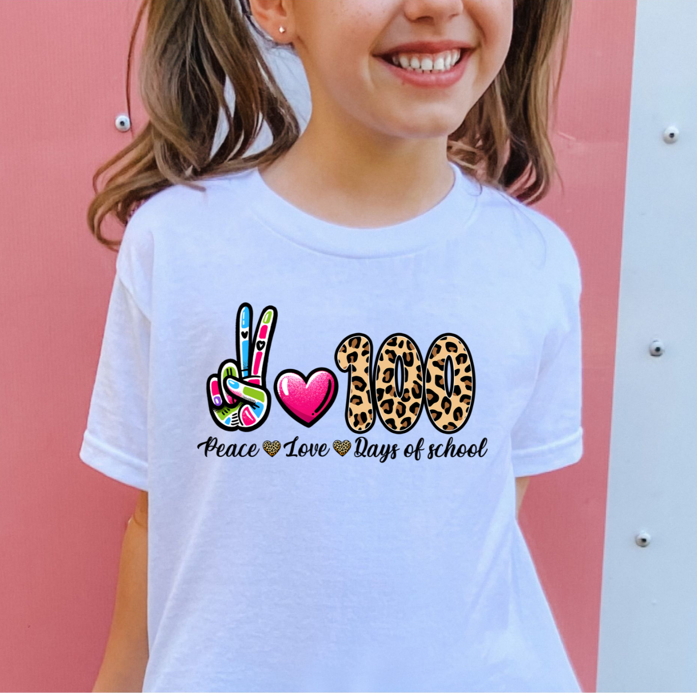 Peace Love 100th Day of School- DTF TRANSFER