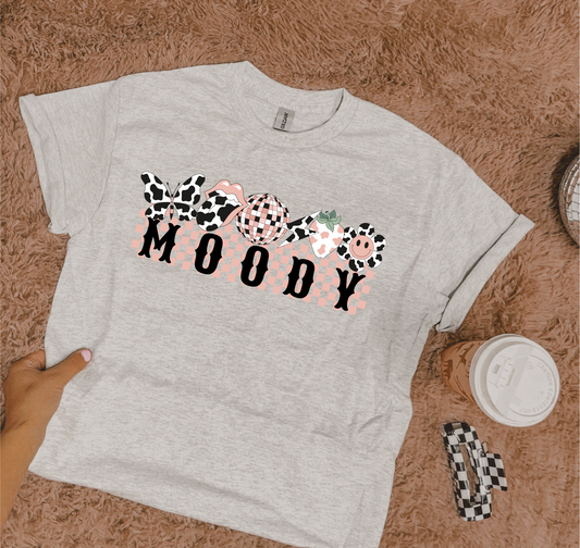 Moody Cow Print Pink Checker - DTF Transfer