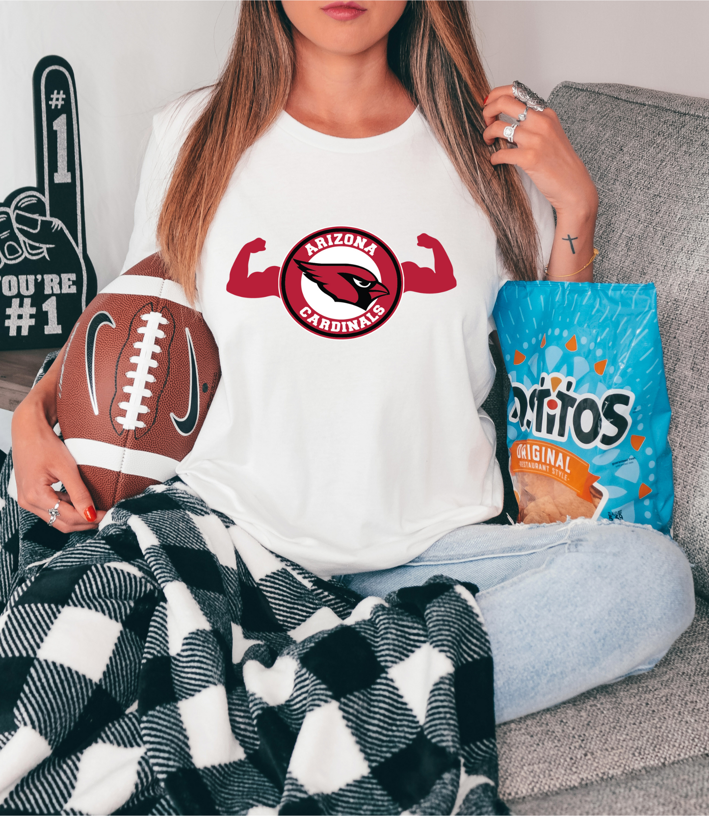 Arizona Cardinals with flexing arms