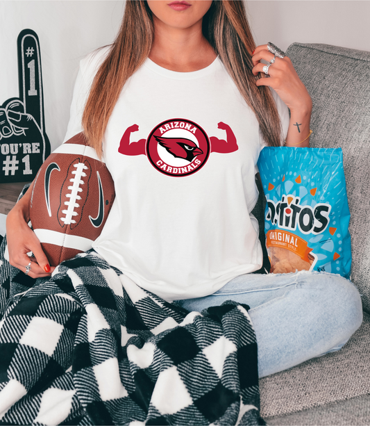 Arizona Cardinals with flexing arms