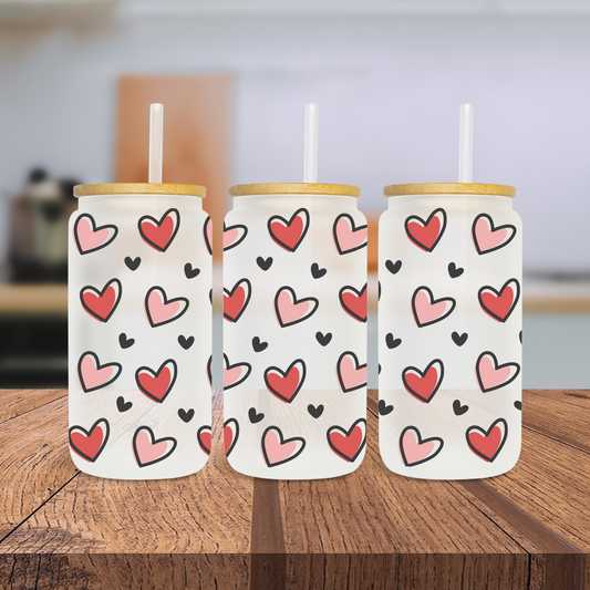 Doodle Hearts Outlined - UV Libby Wrap