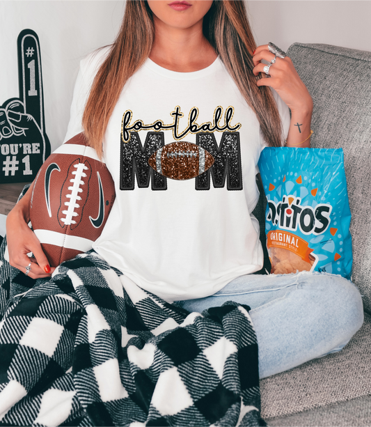 Football mom - faux sequin