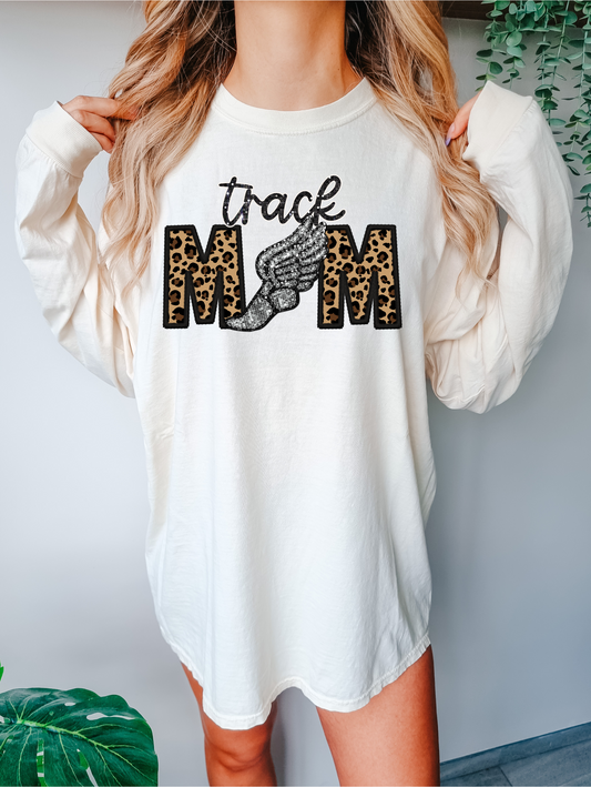 Track mom - faux sequin and cheetah print