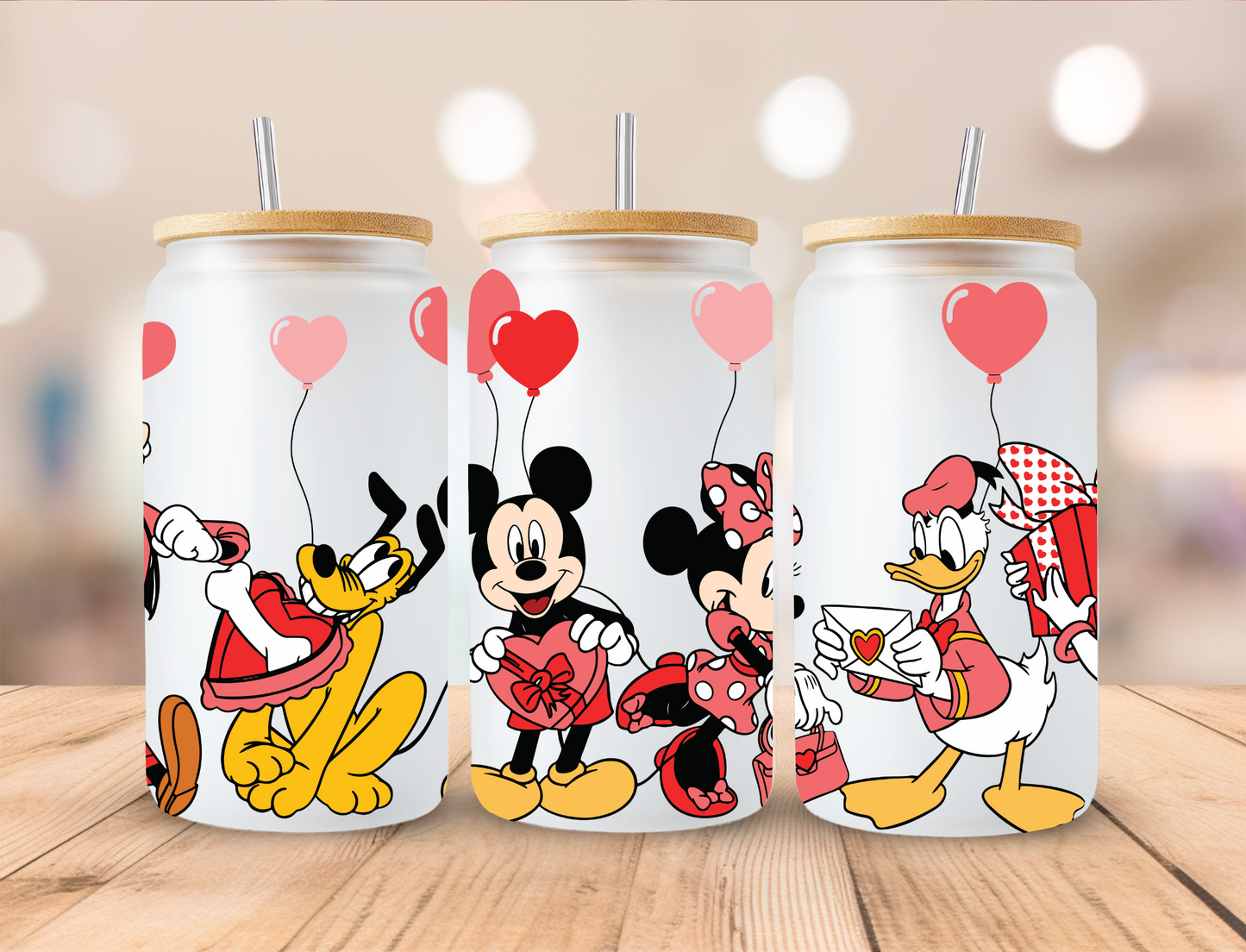 Mickey Minnie Heart Balloons - UV Libby Wrap