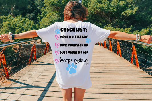 Keep going blue and pink checklist -front