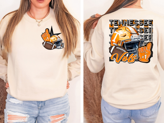 Tennessee helmet, foam finger and football - front