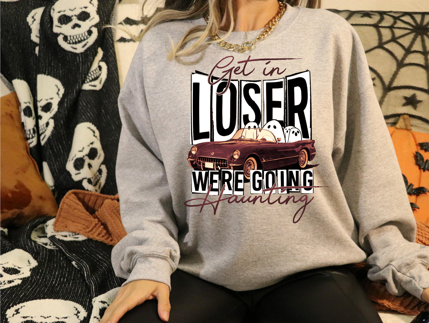 Get in loser we're going haunting-black