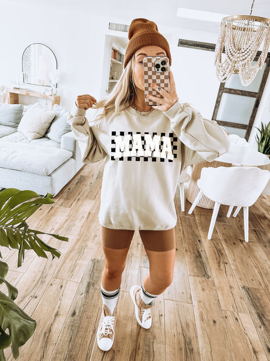 Mama-Checkered Print