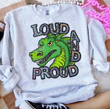 Rhinestone Loud And Proud Dragons Green