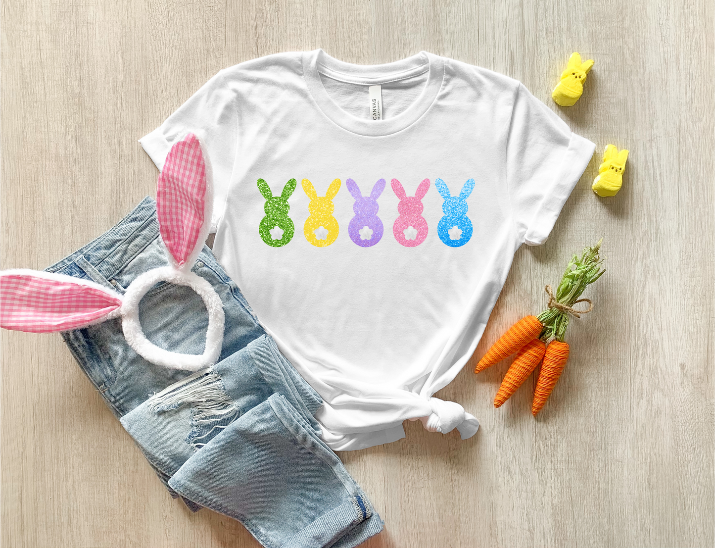 Rainbow Bunny Tails Glitter