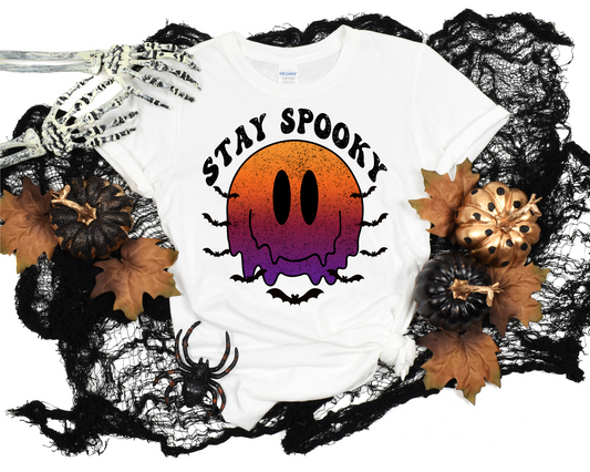 Stay spooky, multicolored drip smiley