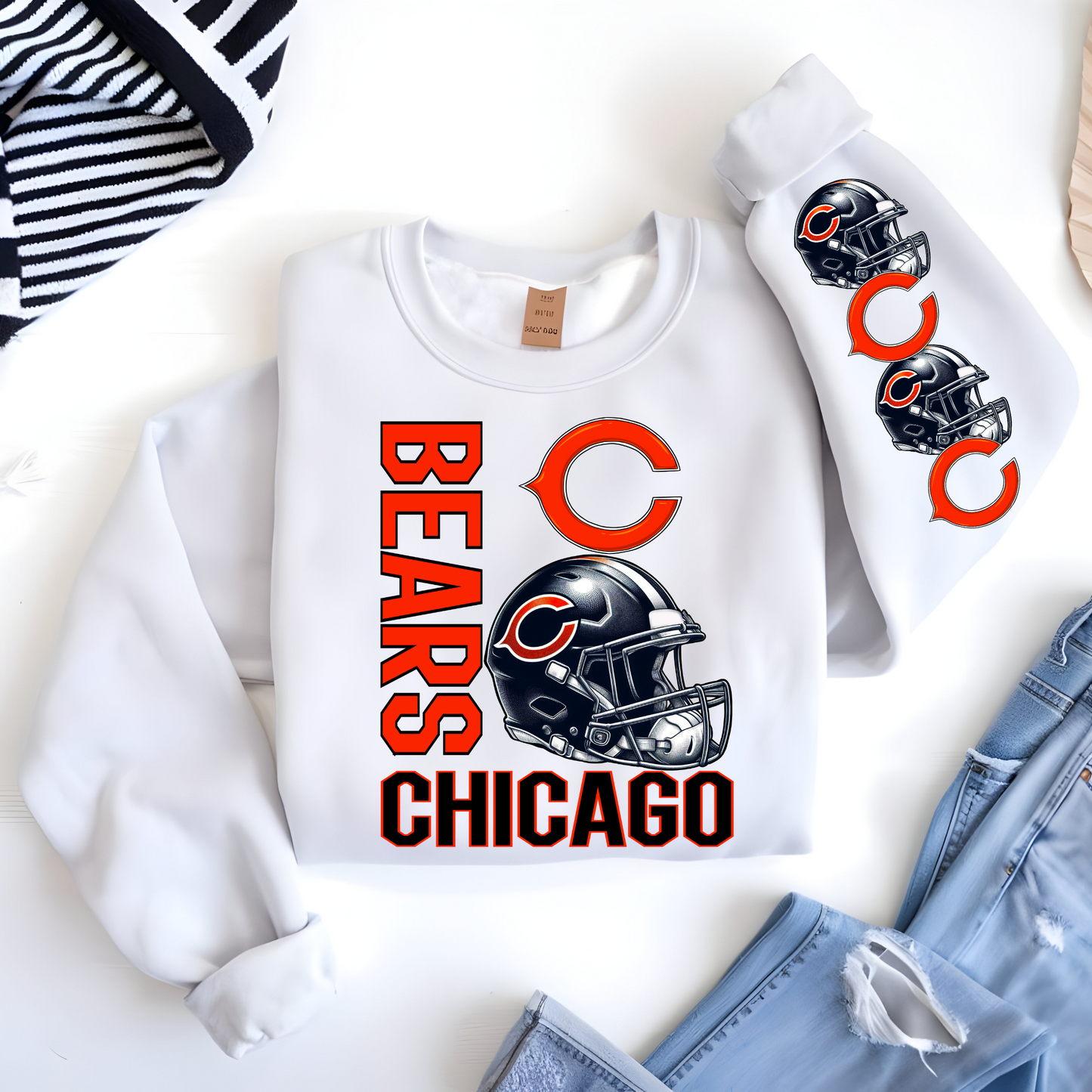 Chicago Bears Helmet And Logo-Chest