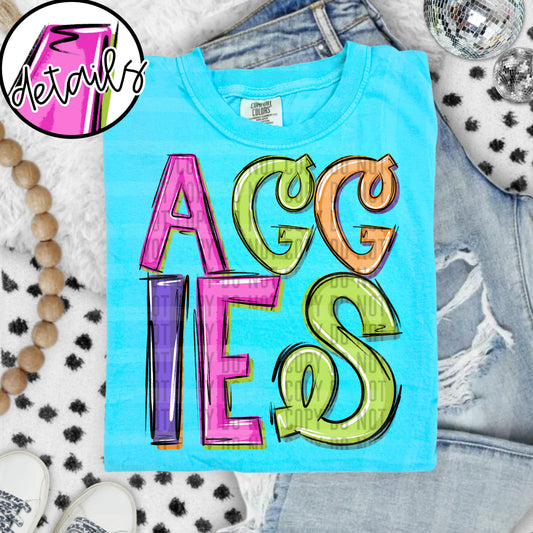 DOODLE COLORFUL AGGIES