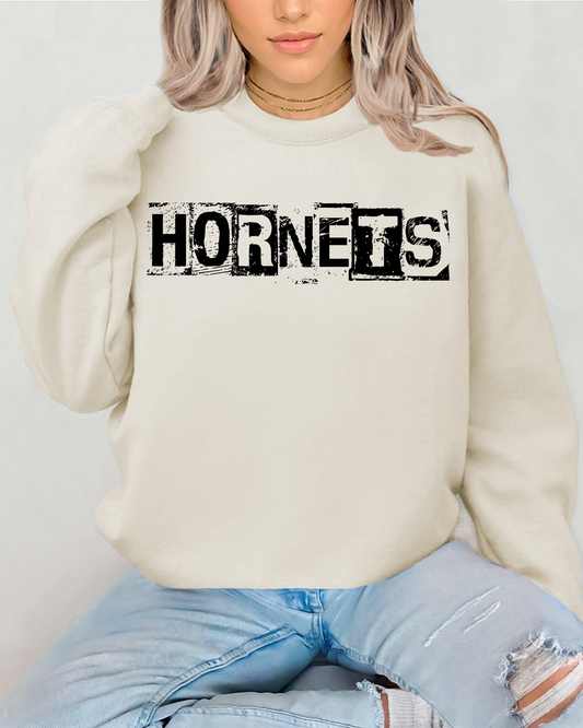 Hornets Black And White Spray Paint Letters