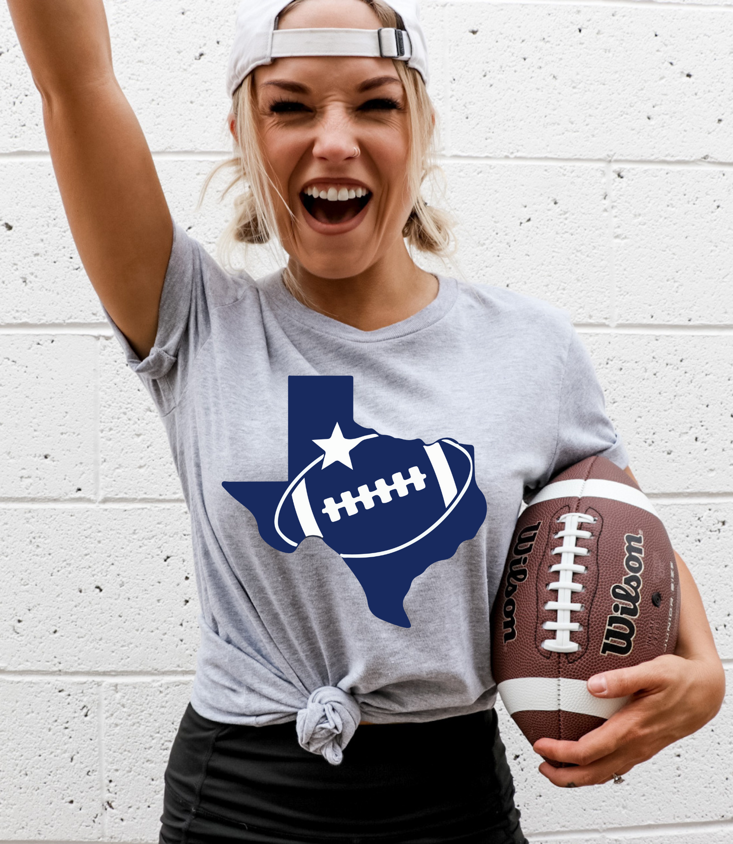 Texas with football inside