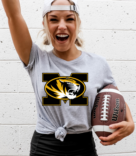 Mizzou tiger on an M