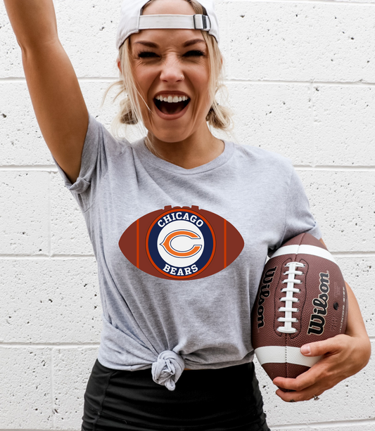 Chicago bears with logo inside football