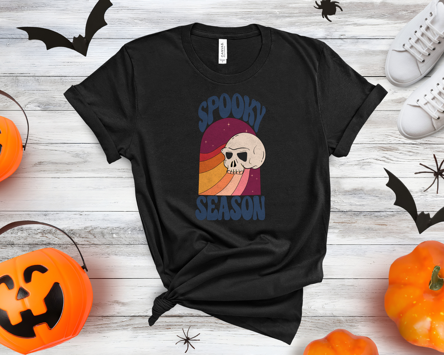 Spooky season skull rainbow