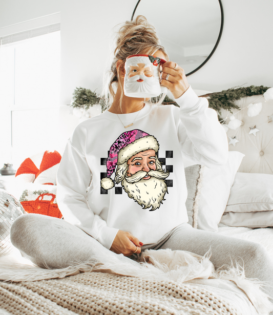 Santa Pink Leopard Hat
