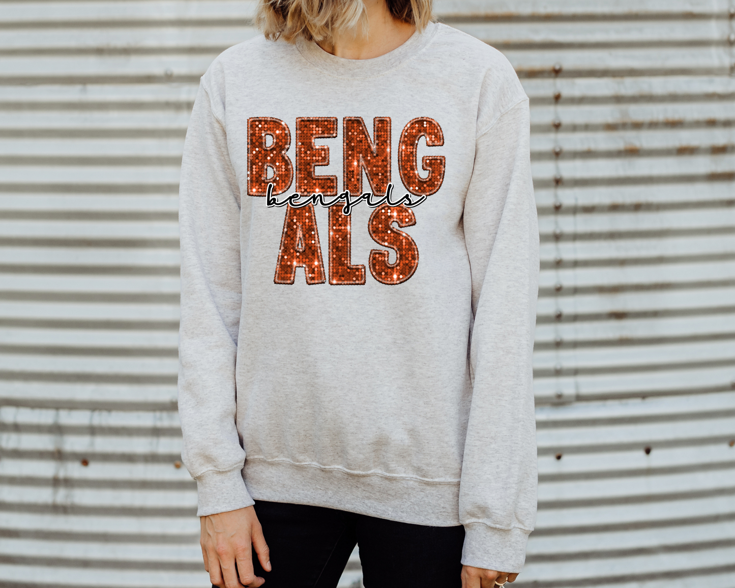 Bengals, sequin - orange and black