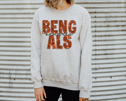 Bengals, sequin - orange and black