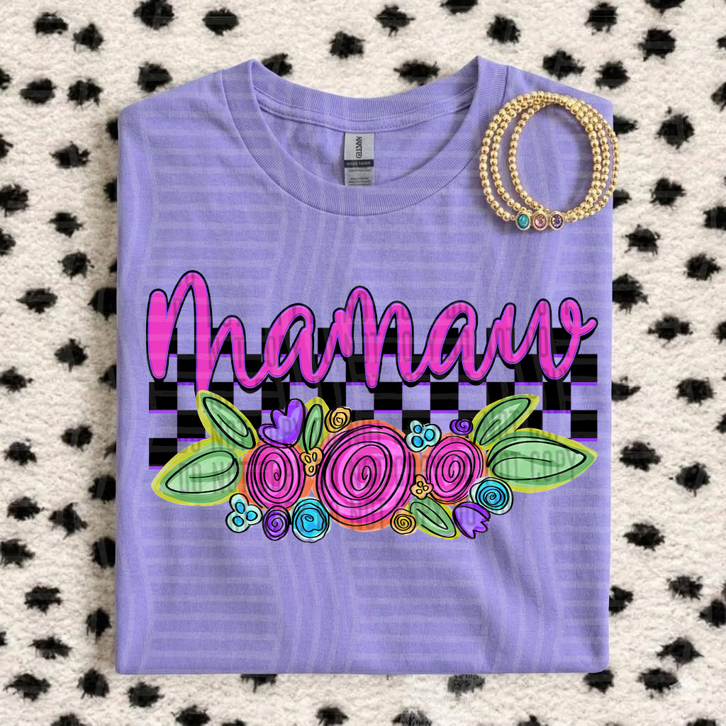 MAMAW CHECKERS FLOWERS