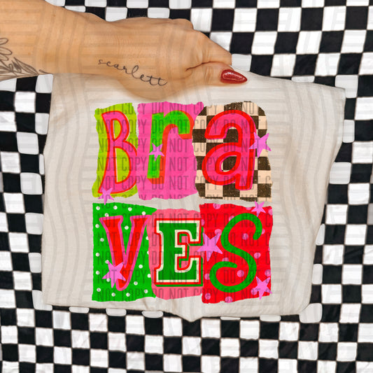 BRAVES RED & GREEN CHECKERS