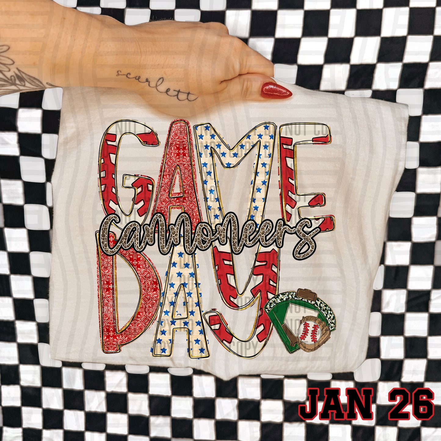 BASEBALL GAME DAY CHEETAH CANNONEERS