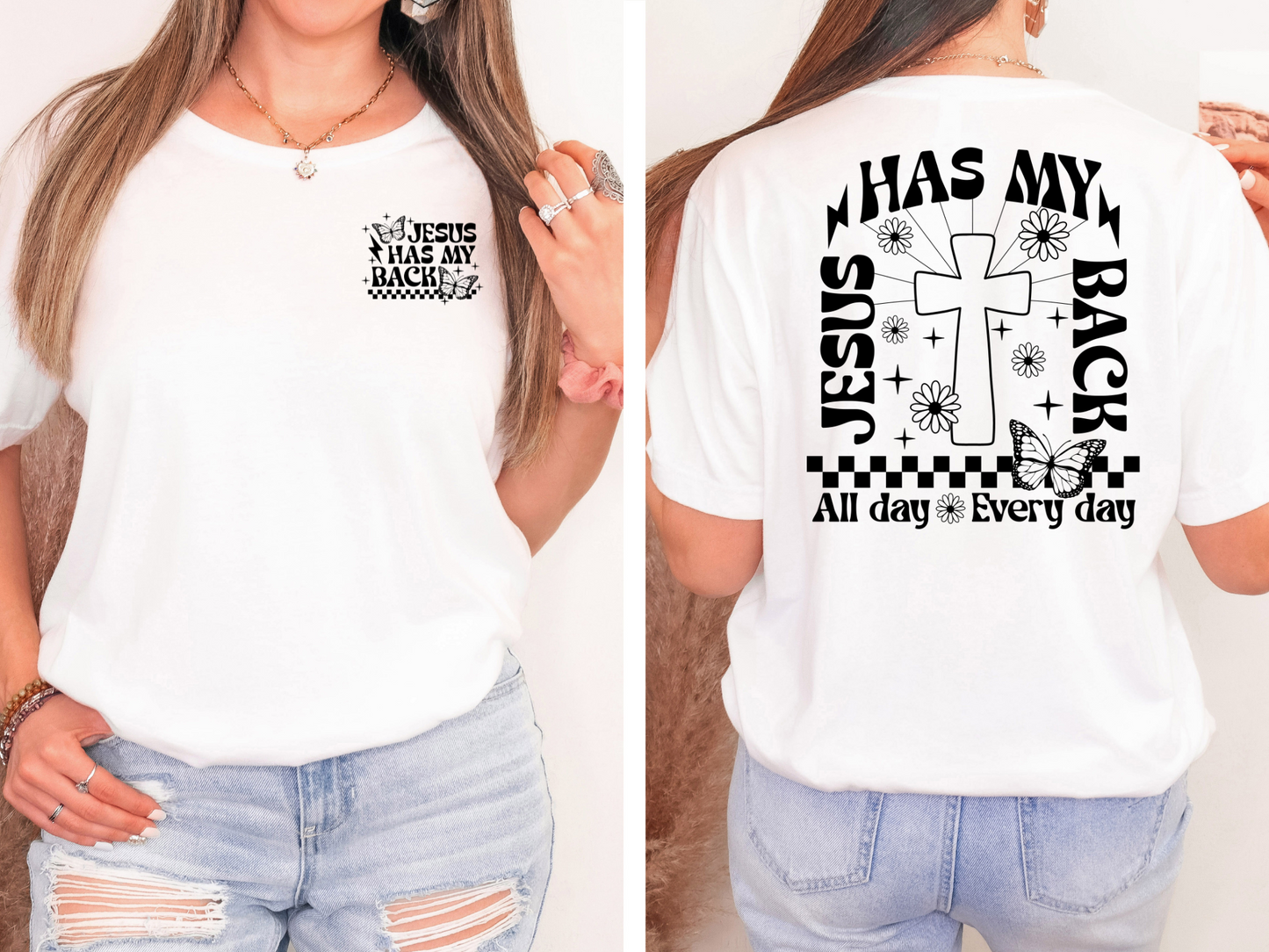 Jesus has my back, black - front