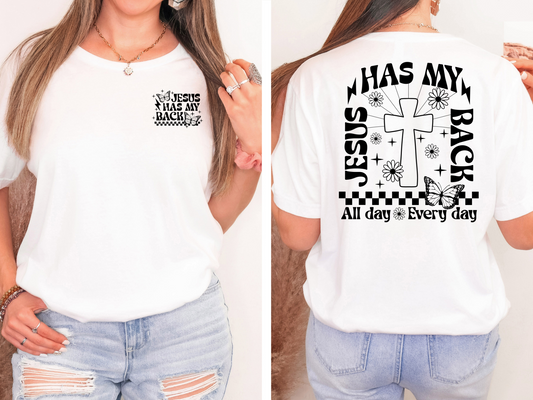 Jesus has my back, black - front