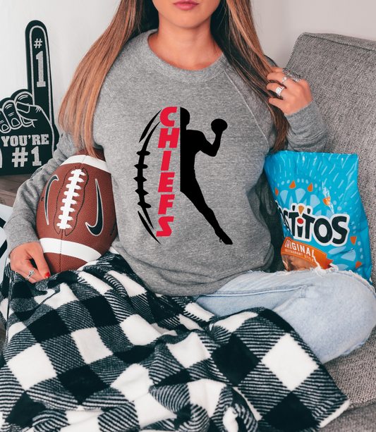 Chiefs with football and player