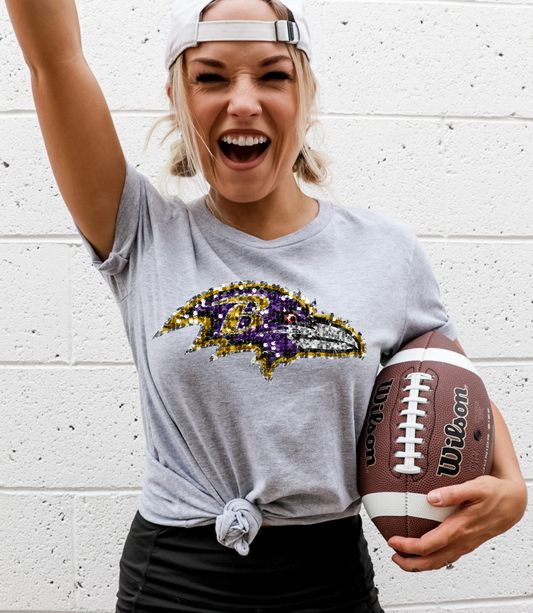 Baltimore Ravens logo - faux sequin
