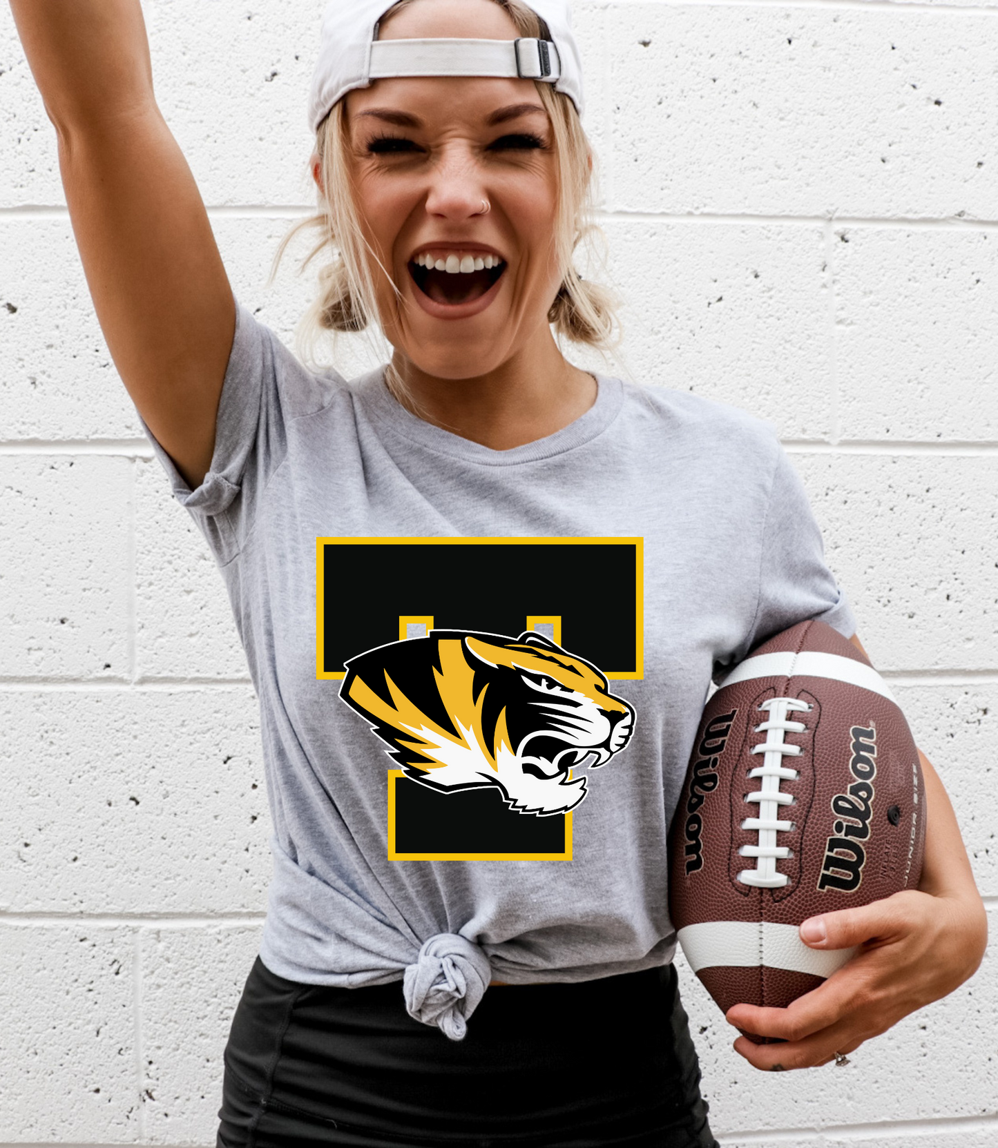 Mizzou tiger with black/yellow T