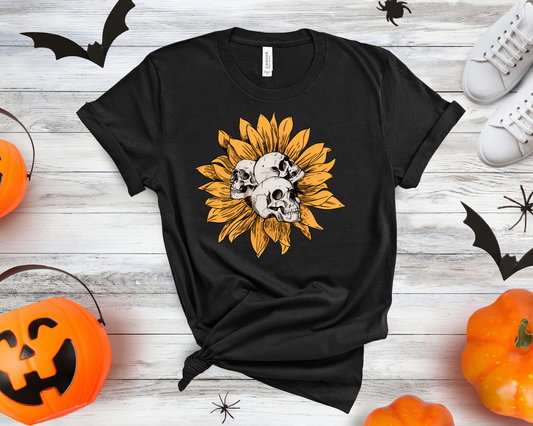 Skulls on sunflower