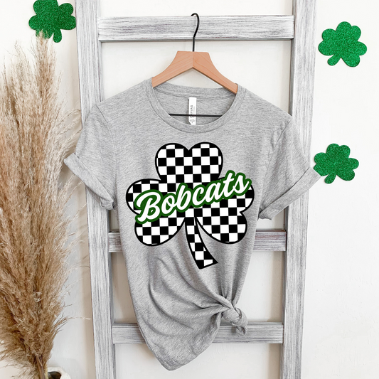 Bobcats Four Leaf Clover Black And White