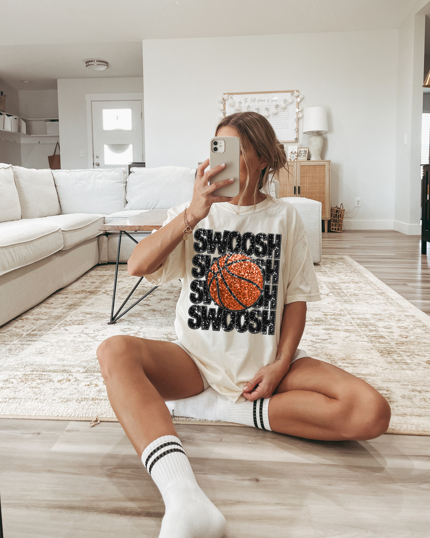 Swoosh Basketball Black Glitter