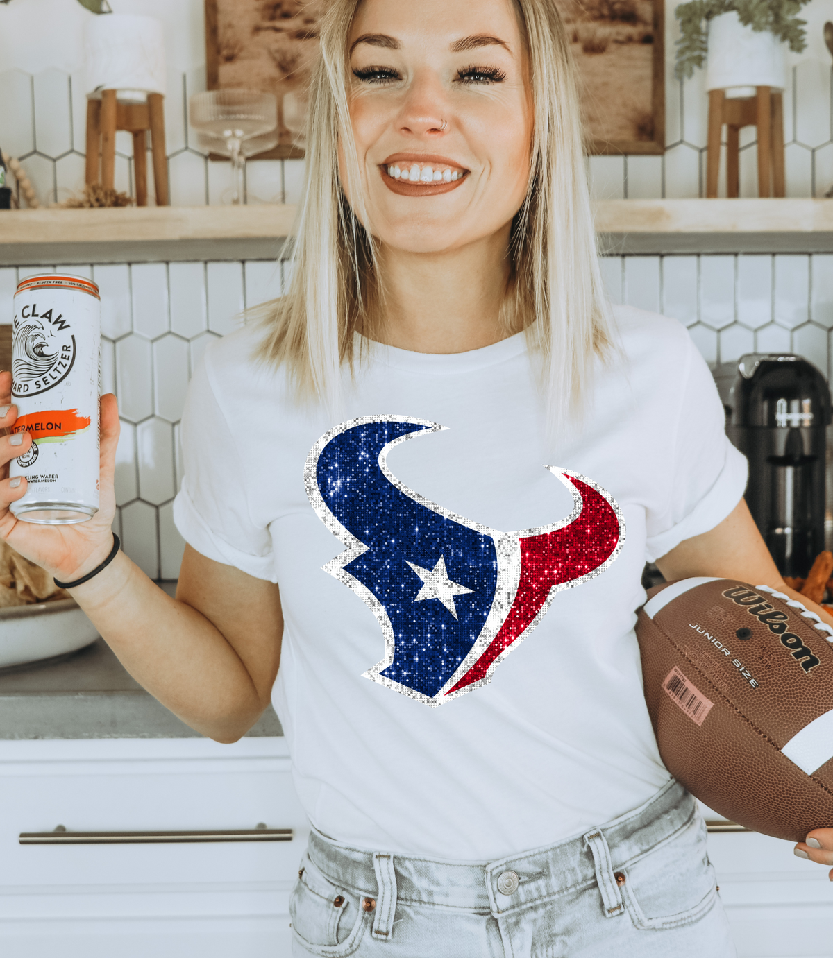 Texans Logo GLITTER - DTF Print