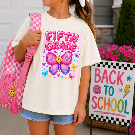 Fifth Grade Butterfly Stripes