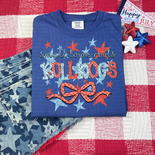 SMALL TOWN ROOTS BULLDOGS RED WHITE & BLUE