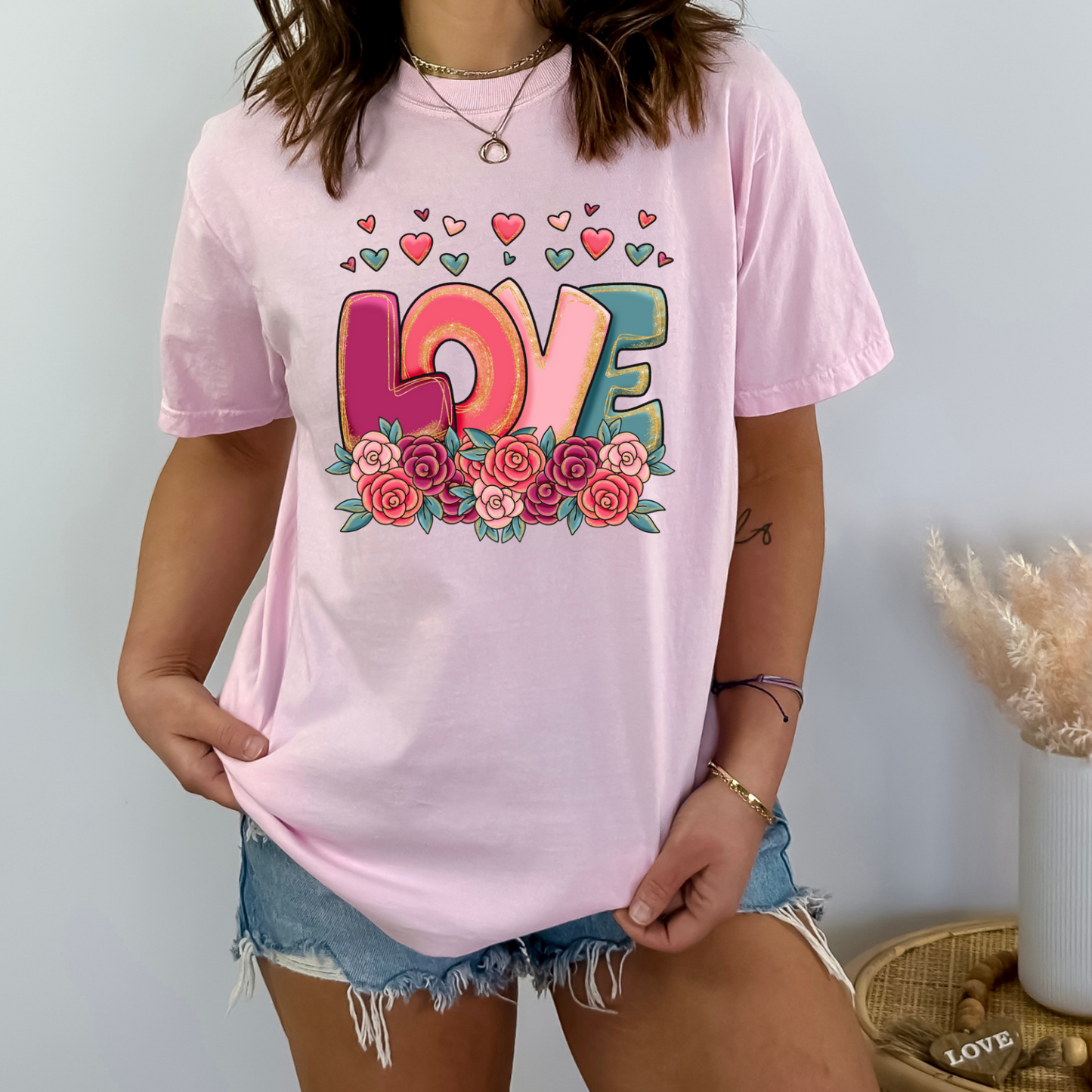 Love Flowers/Hearts - DTF Transfer