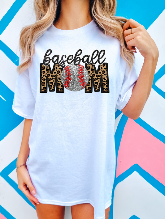 Baseball mom - cheetah print