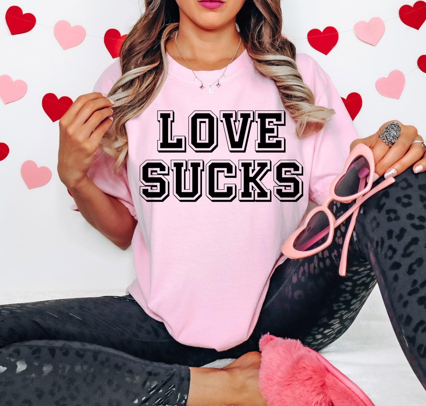 Love Sucks Black & White Bold Letters