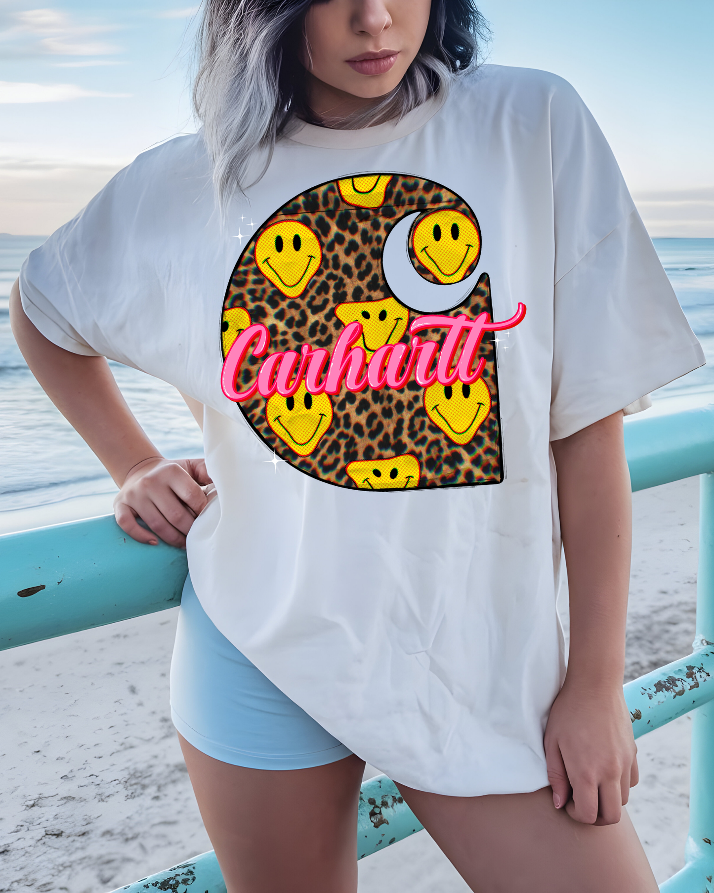 Carhartt Leopard Smiley Face