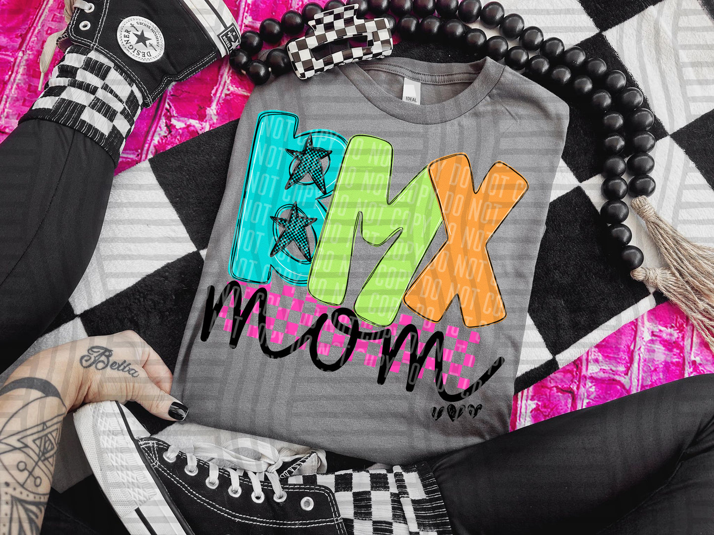 BMX MOM COLORFUL STARS CHECKERS