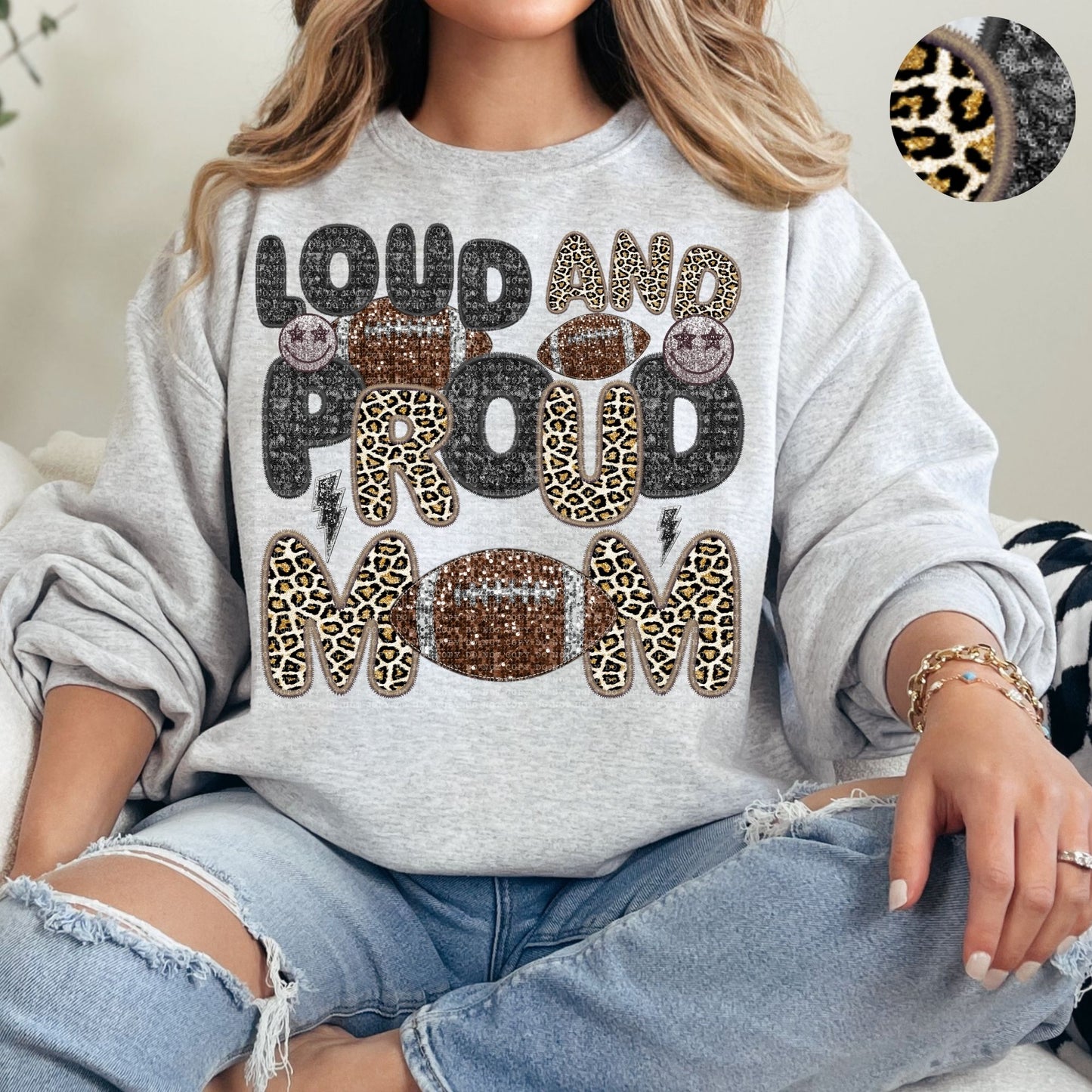 Loud and Proud Football Mom-Leopard Print