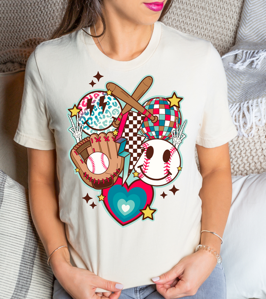 Baseball smiley collage