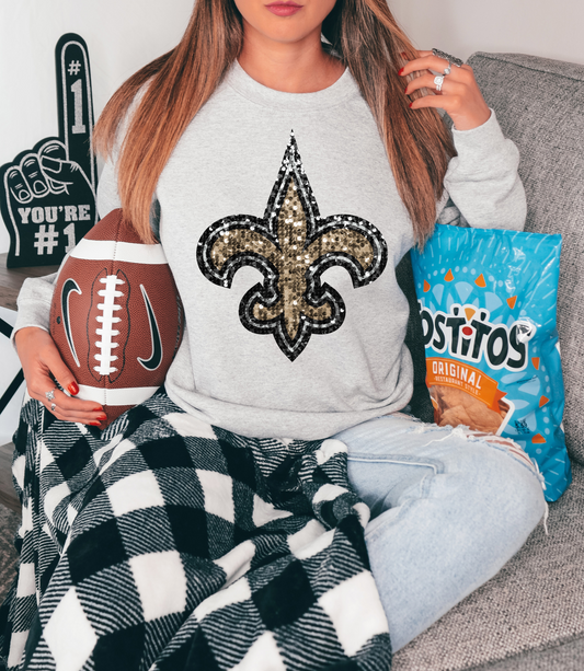 New Orleans Saints logo - faux sequin