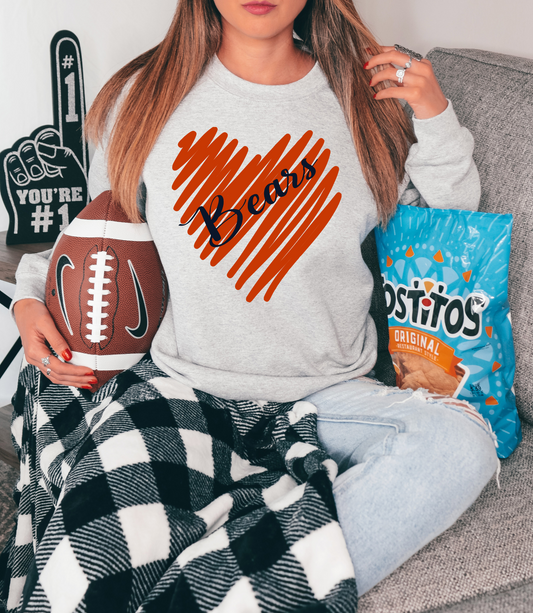 Bears inside orange heart